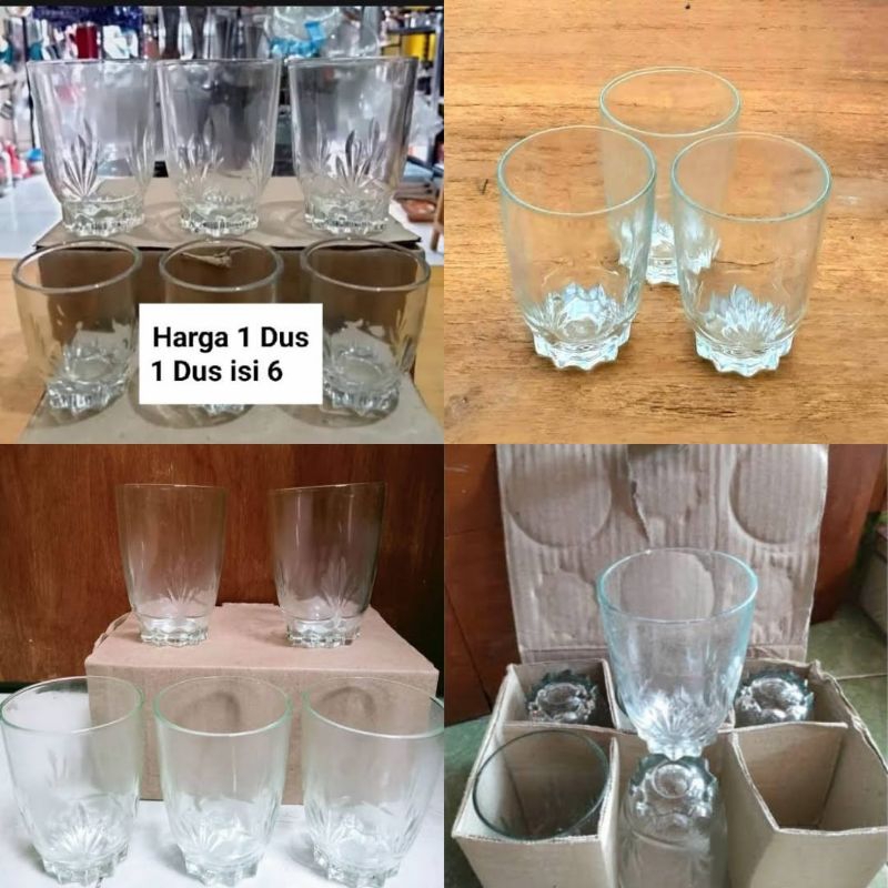 gelas kopi gelas belimbing gelas jadul kaca 1 Dus Isi 6 Biji