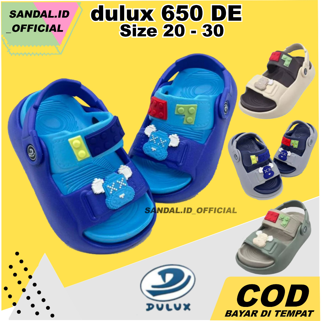 Sandal Anak Laki-Laki Sendal Slop Baim Tali Belakang pria Karet Lentur Cowok Terbaru Merek Dulux 650