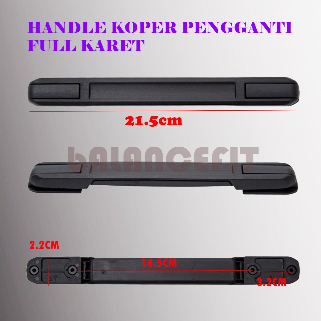 Handle Koper premium Full Karet | handle Tempel kualitas terjamin | Strap Koper Bahan Karet | Gratis