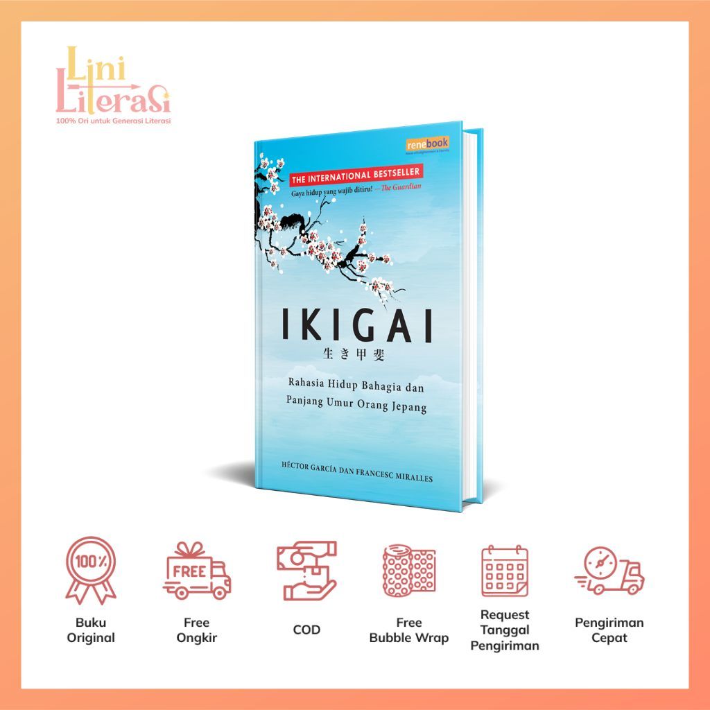 Buku Ikigai IKIGAI: Rahasia Hidup Bahagia dan Panjang Umur Orang Jepang (Hard Cover)