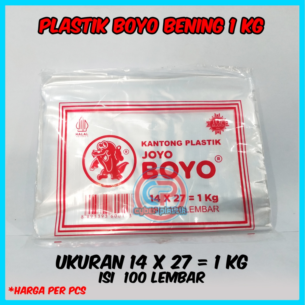 Plastik Joyo Boyo bening 14 x 27 = 1 kg | plastik boyo pp 14 x 27 isi 100 lembar