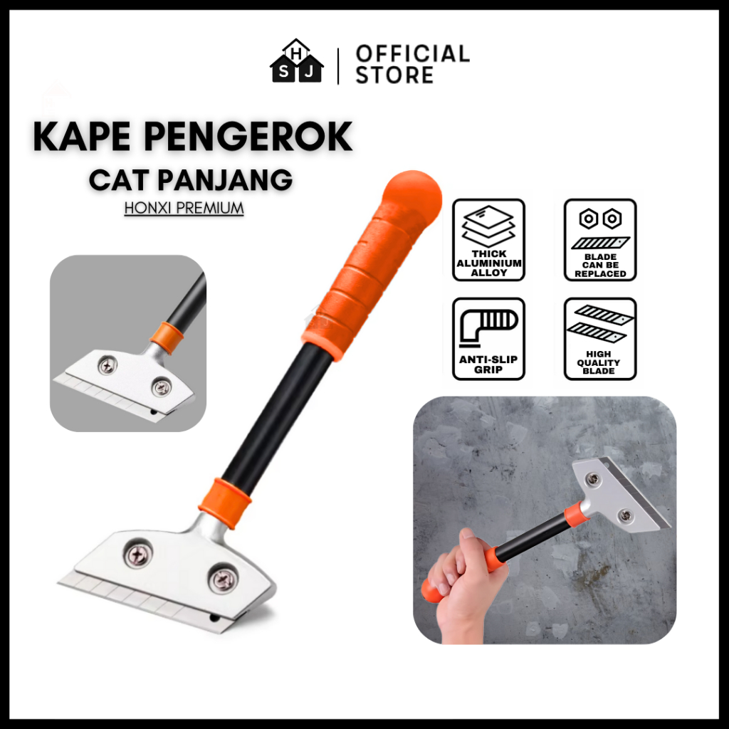 Kape Cat Pisau Dempul Alat Pengerok Cat Panjang / Scraper Kapi Gagang Panjang