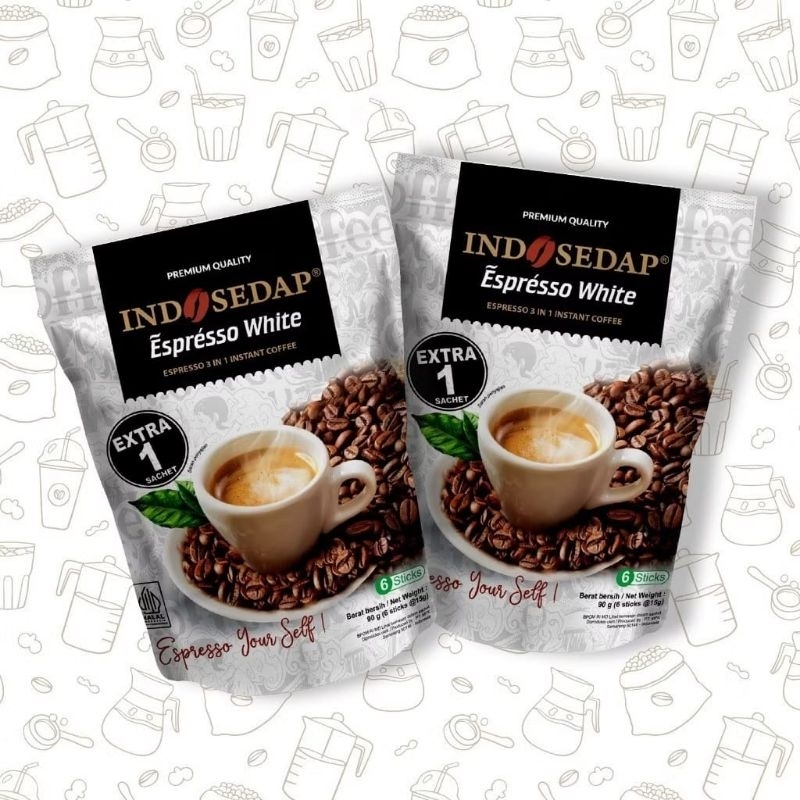 

INDOSEDAP ESPRESSO WHITE kemasan pouch (isi 6+1 sachet)