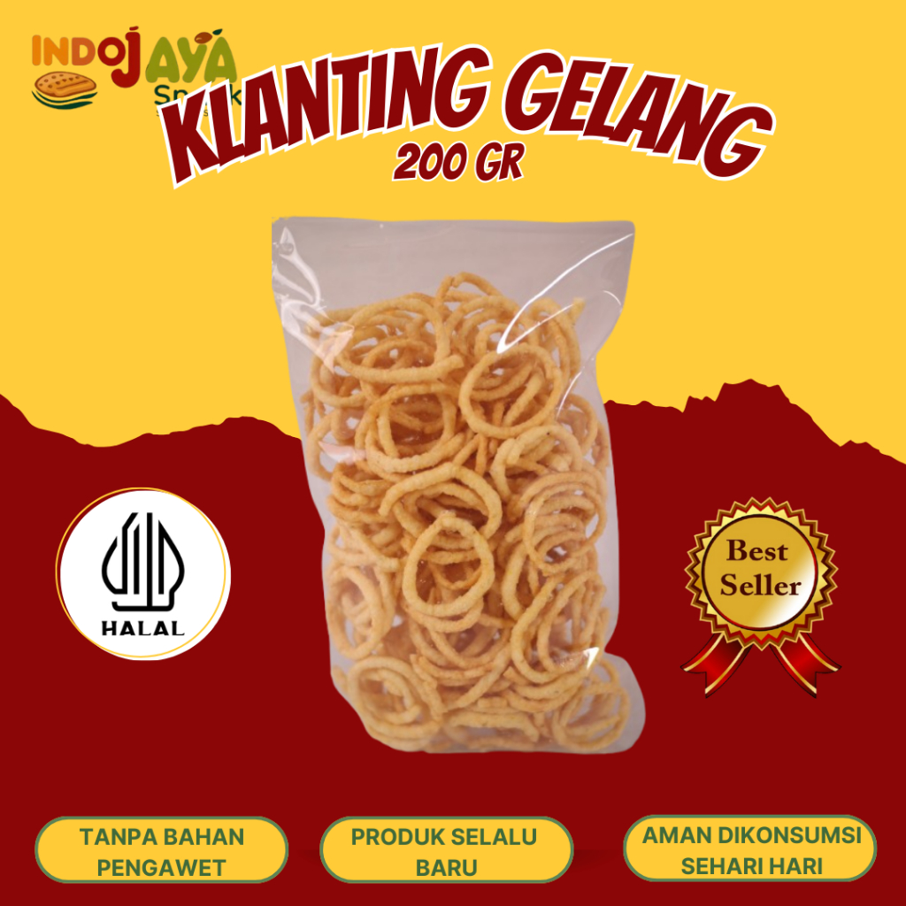 

Klanting / Lanting Gelang Gurih Asin Renyah 200 gr