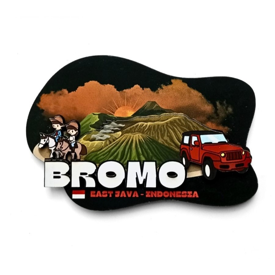 Souvenir Magnet Kulkas Bromo Cenderamata Jawa Timur oleh oleh Negara Indonesia