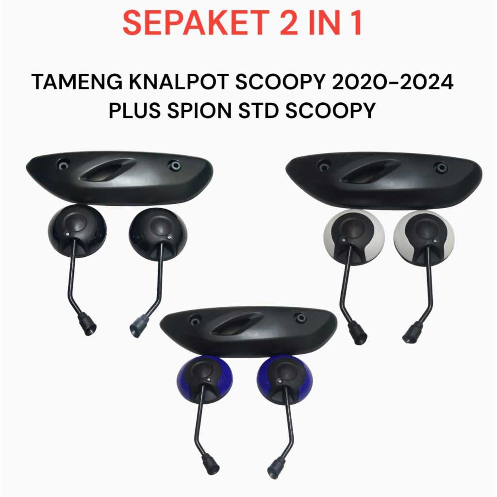 SEPAKET 2 IN 1 SPION STANDAR ORI SCOOPY PLUS TAMENG KNALPOT SCOOPY 2020-2024 COVER KNALPOT SCOOPY
