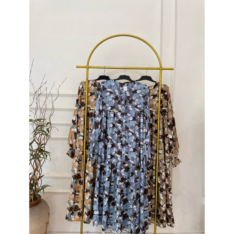 DRESS GAMIS RAYON BUNGA BUNGA