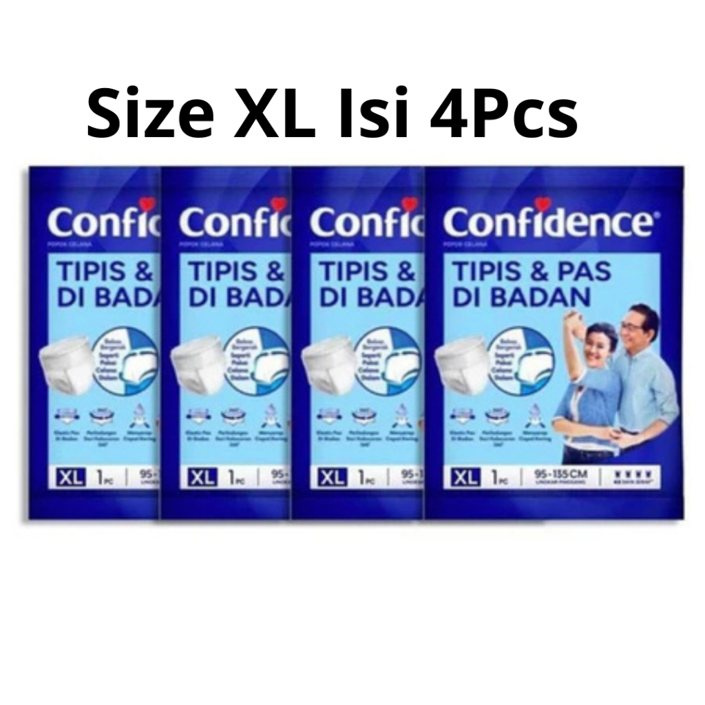 Popok Celana Dewasa  Pampers  Confidence Satuan/Renceng Ukuran XL Isi 4Pcs