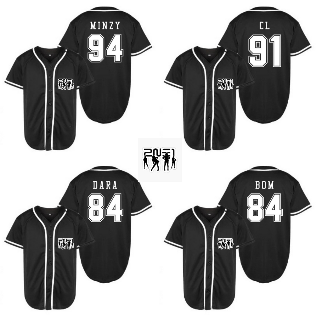 Baju jersey sport baseball 2NE1 hitam kpop bom cl dara minzy korea korean