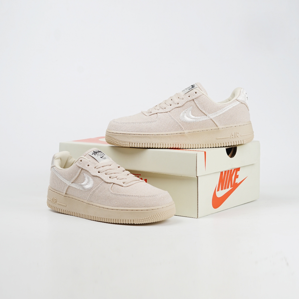 Sepatu Nike Air Force 1 Low X Stussy Fossil Cream