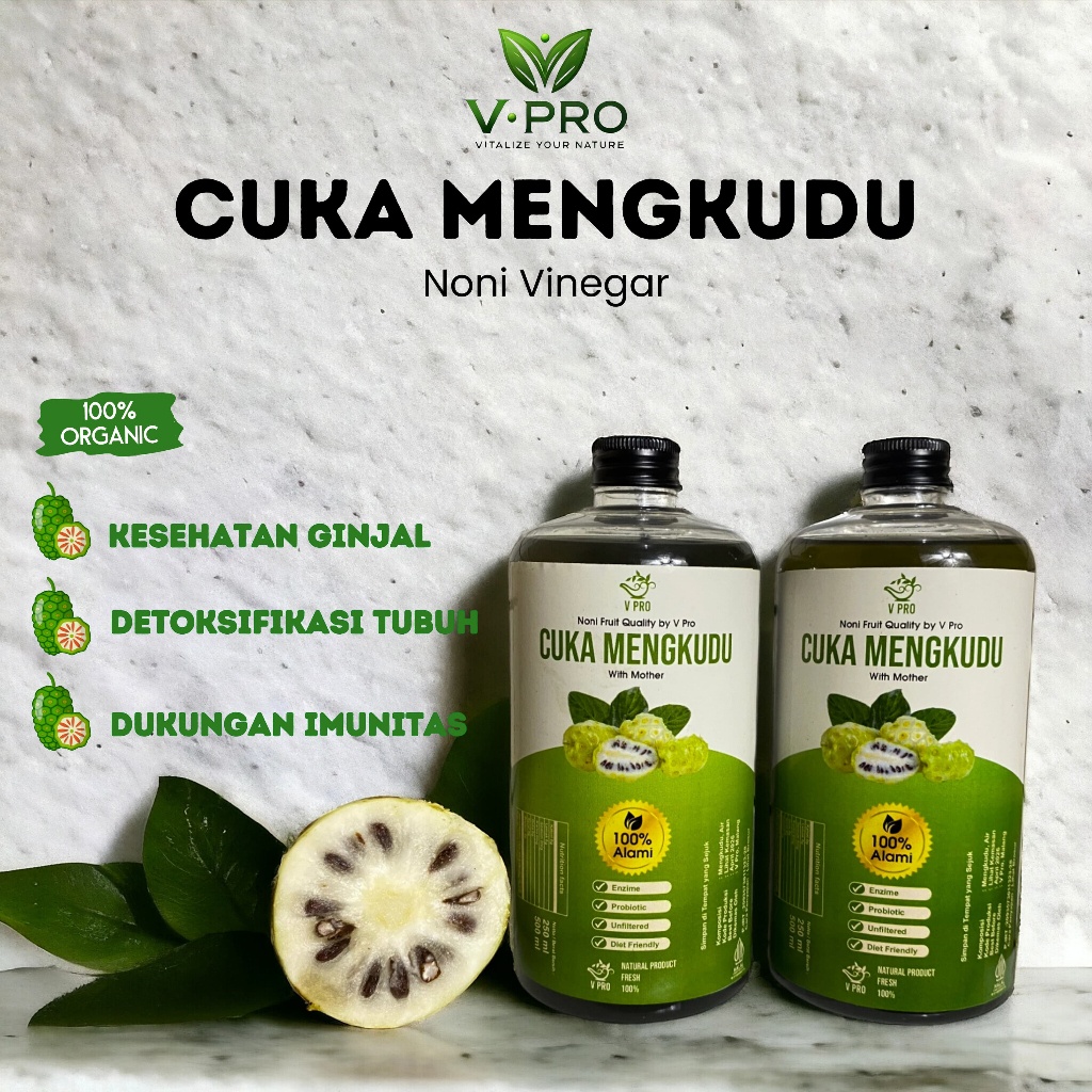 

V Pro Noni Vinegar - Cuka Mengkudu Premium - Atasi Batu Ginjal Secara Alami