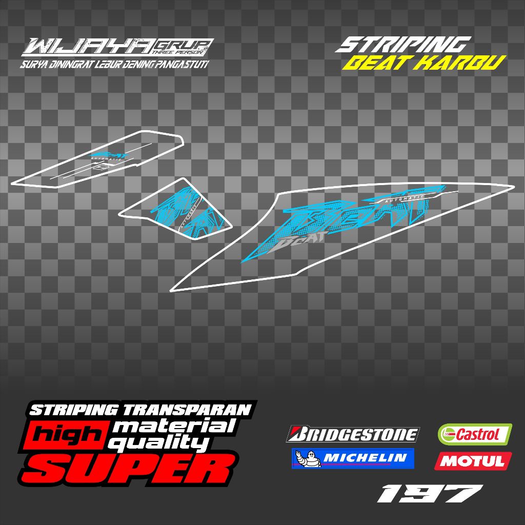 Striping transparan beat karbu modifi style vietnam wijaya grup race