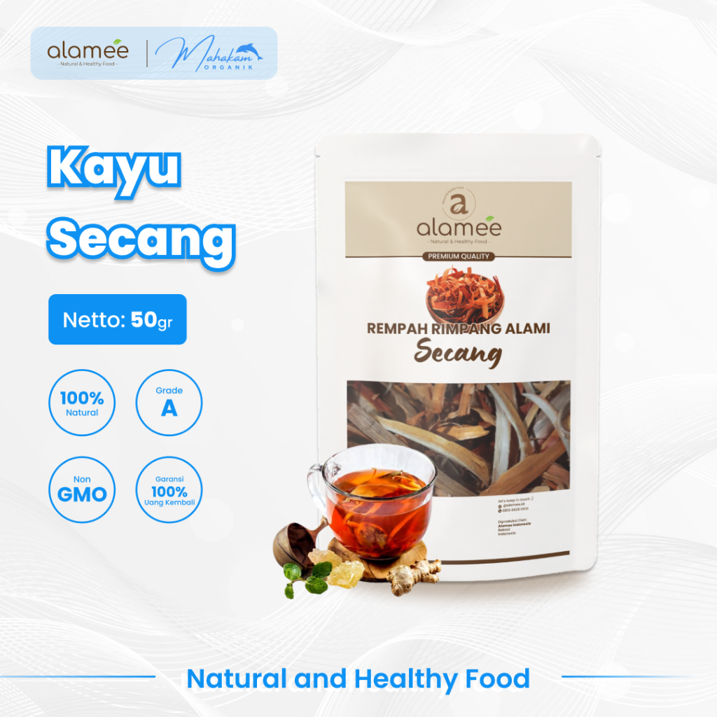 

ALAMEE Kayu Secang Untuk Minuman Asli Serut Sappan Wood Rempah Rimpang 50gr