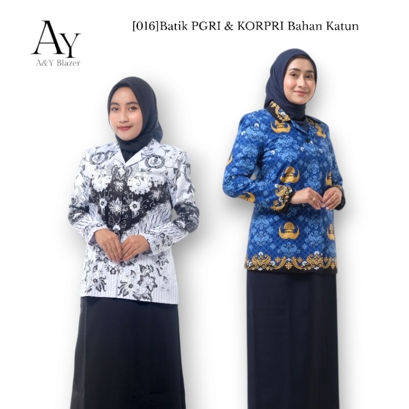 [016] [FURING] Setelan Baju Seragam BATIK KORPRI & PGRI Wanita |  BAHAN KATUN |  Seragam Batik KORPR