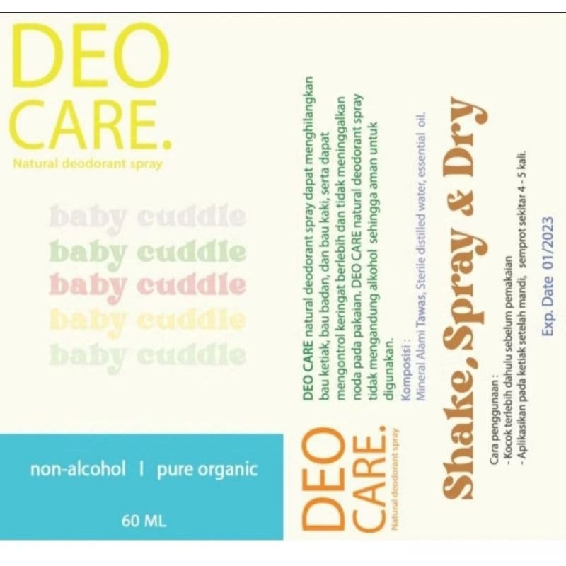 DEODORANT//SPRAY//TAWAS//DEOCARE//PENGHILANG//BAU//BADAN