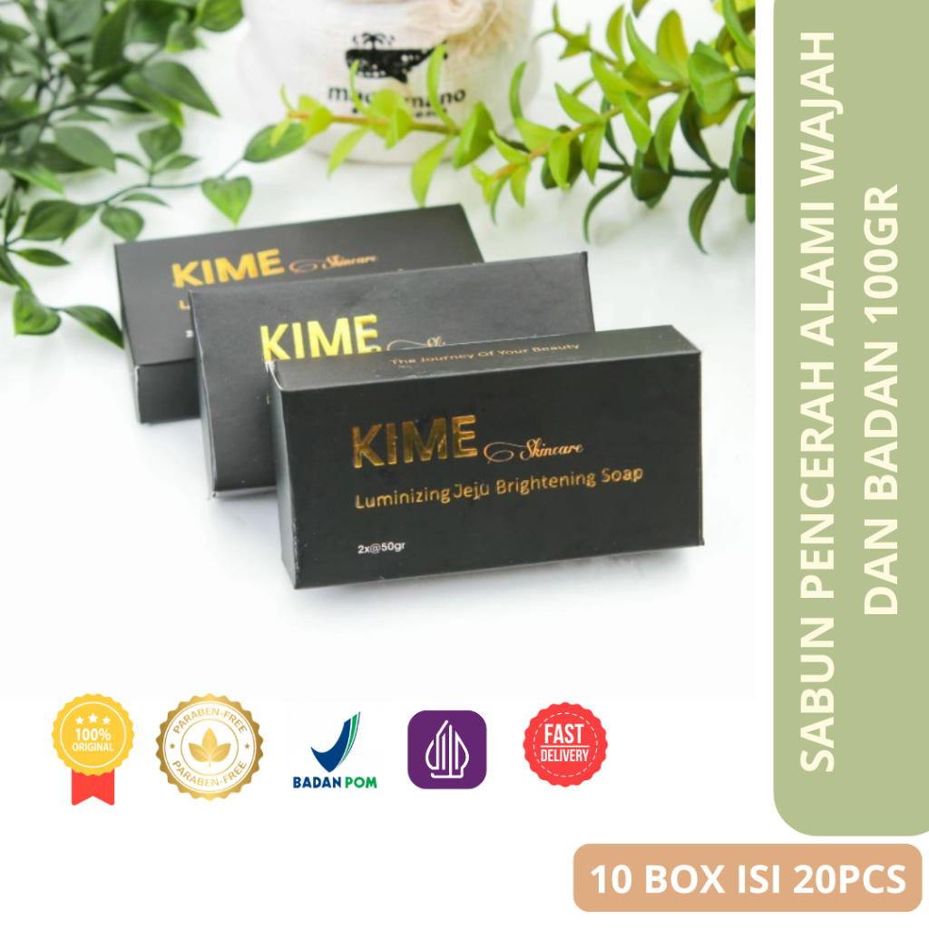 10 Box Isi 20 Pcs Sabun Pencerah Alami I Kime Skincare I Sabun Batang 100Gr I Pembersih Wajah Jeju V