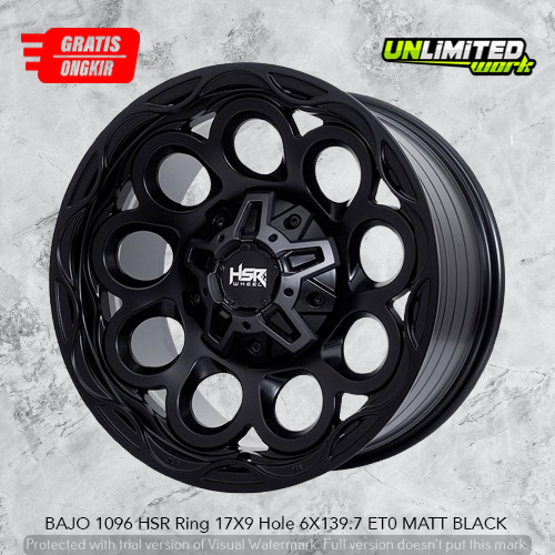 Velg Mobil Offroad Gahar HSR BAJO R17 Untuk Mobil Pajero Fortuner Dc Hitam