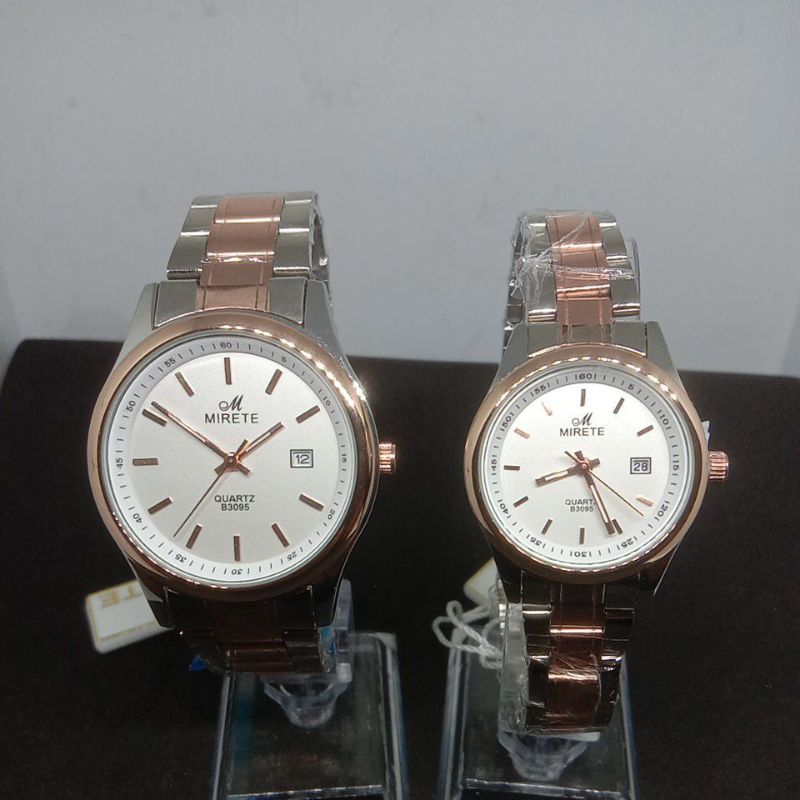 Jam Tangan Mirete Couple (Pasang) Rantai warna SilverGold