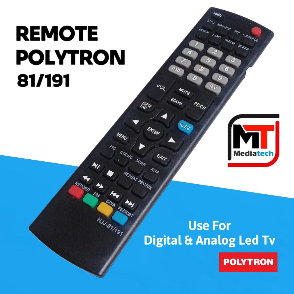 REMOT REMOTE TV POLYTRON LED DIGITAL ANALOG 811191 TANPA SETTING