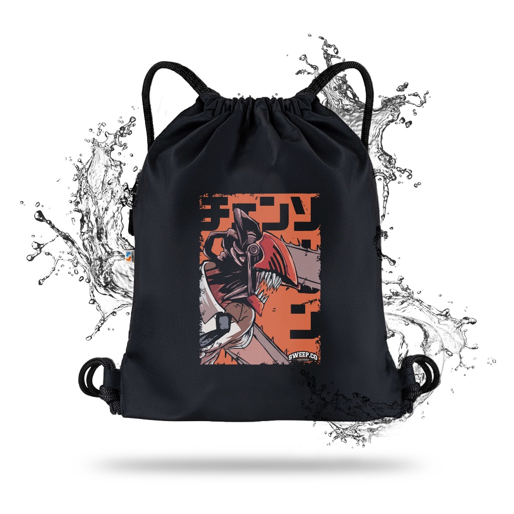 Tas Serut Cordura String Bag Unisex Pria Wanita karakter anime
