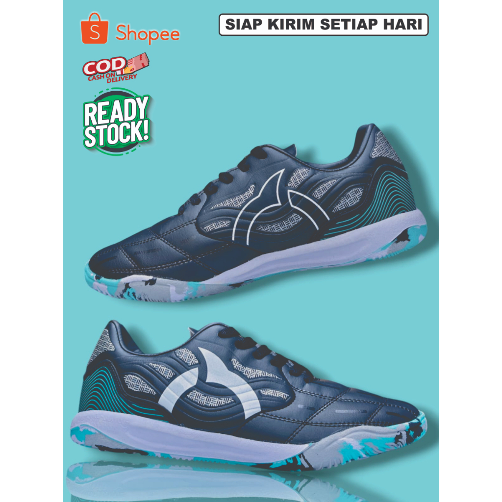 SEPATU FUTSAL ORTUSEIGHT JOGOSALA HITAM TOSCA + BONUS MENARIK