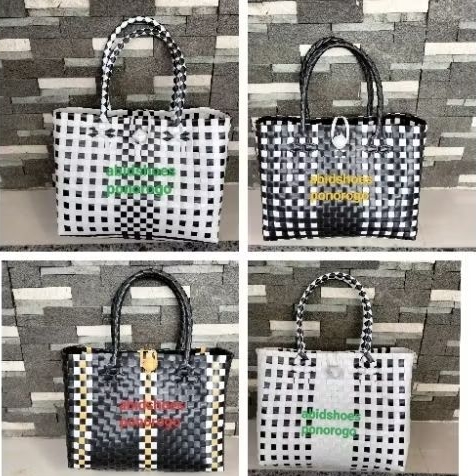 Tas anyaman plastik grosir murah - tas monochrome - tas souvenir
