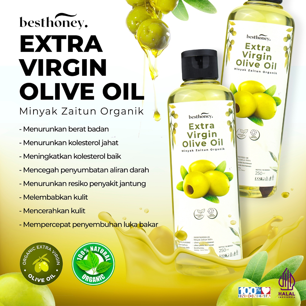 

Best Honey - Minyak Zaitun - Extra Virgin Olive Oil 100% - Olive Oil untuk Masak - 250 ML