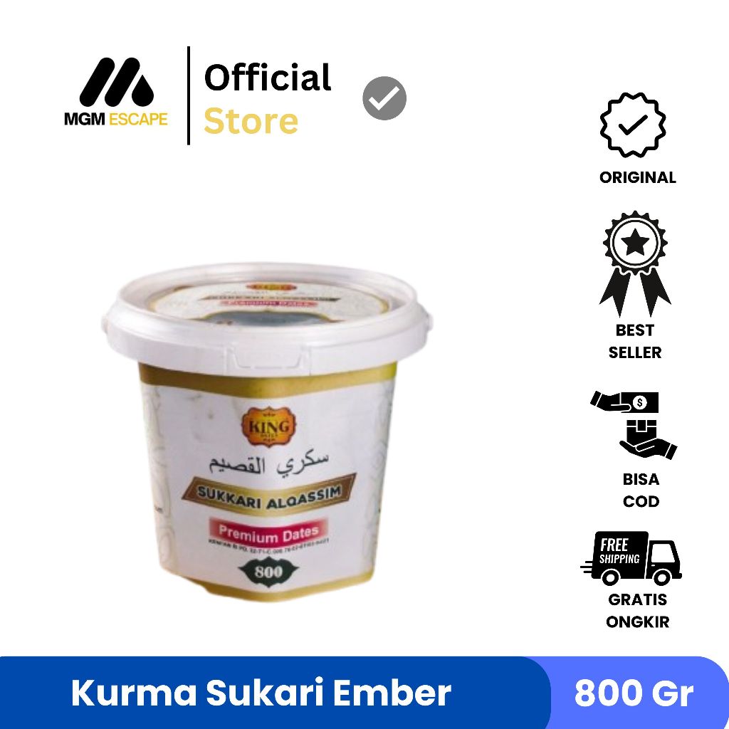 

King Dates Sukkari Al Qassim 800 Gr - Kurma Sukari