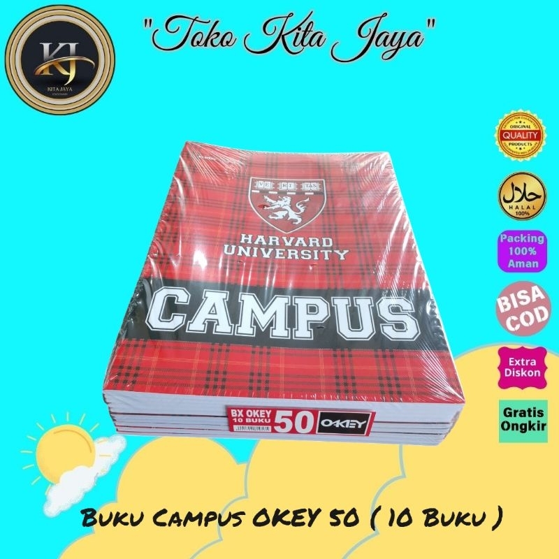 

Rad Buku Tulis Campus OKEY Boxy 50 Lembar (10 Buku)
