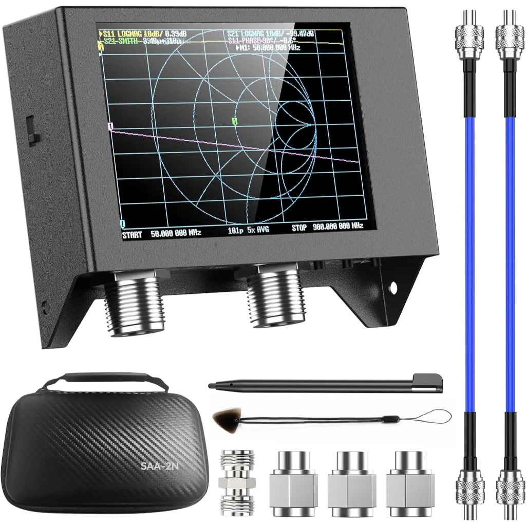 NanoVna SAA-2N VNA Antena Analyzer 50KHz -3GHz Jaringan Vector Analyzer 4" inci LCD, HF VHF UHF Meng