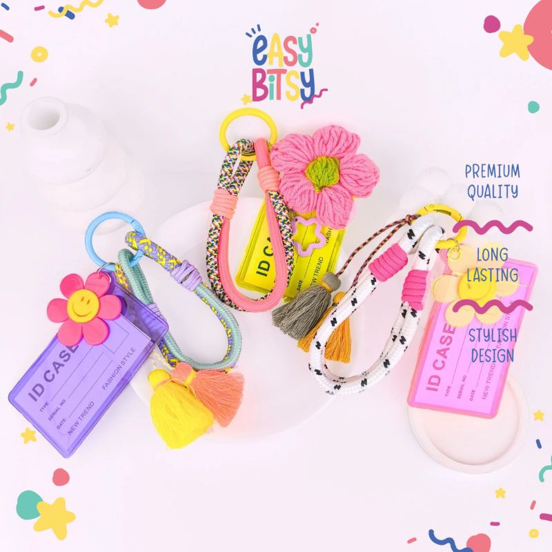

Easy Bitsy Keychain Lanyard Korea Name Tag ID - Louis Card Bag