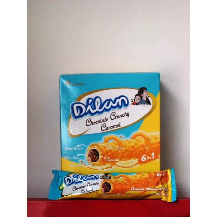 

Dilan Chocolate Cruncy Caramel per pak isi 12 pcs