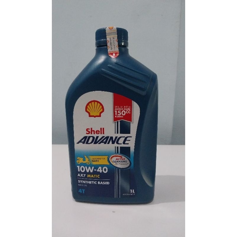 OLI SHELL ADVANCE AX7 MATIC 10W-40 1L / OLI MESIN SHELL ADVANCE MATIC AX7 10W-40 1L (BIRU)