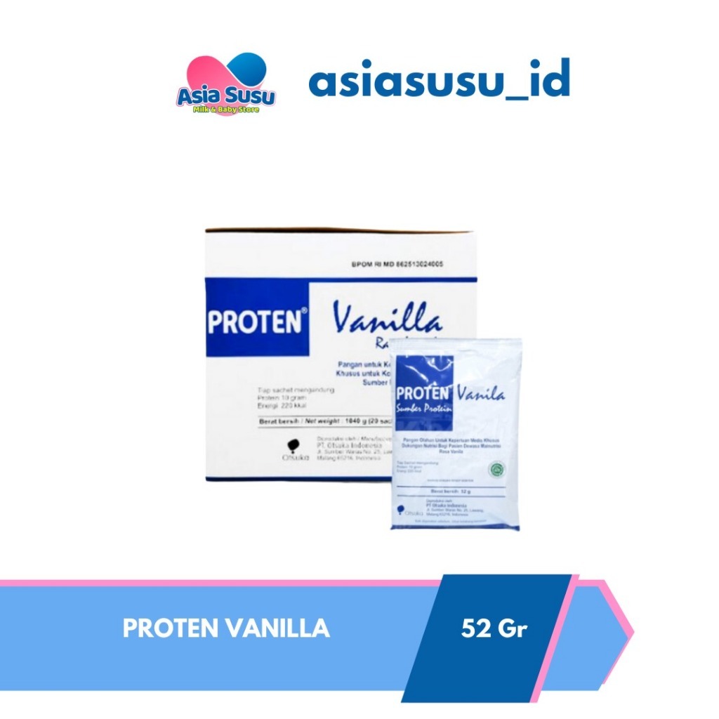 

PROTEN VANILA / COKLAT 1BOX ISI 20S - SUSU KEDELAI TINGGI PROTEIN - PENGGANTI MAKAN LANSIA