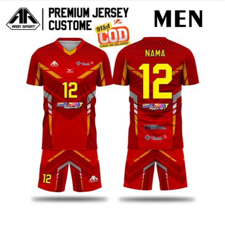 Ar21_sport Jersey Voli Futsal Badminton Fullprinting Free Custome