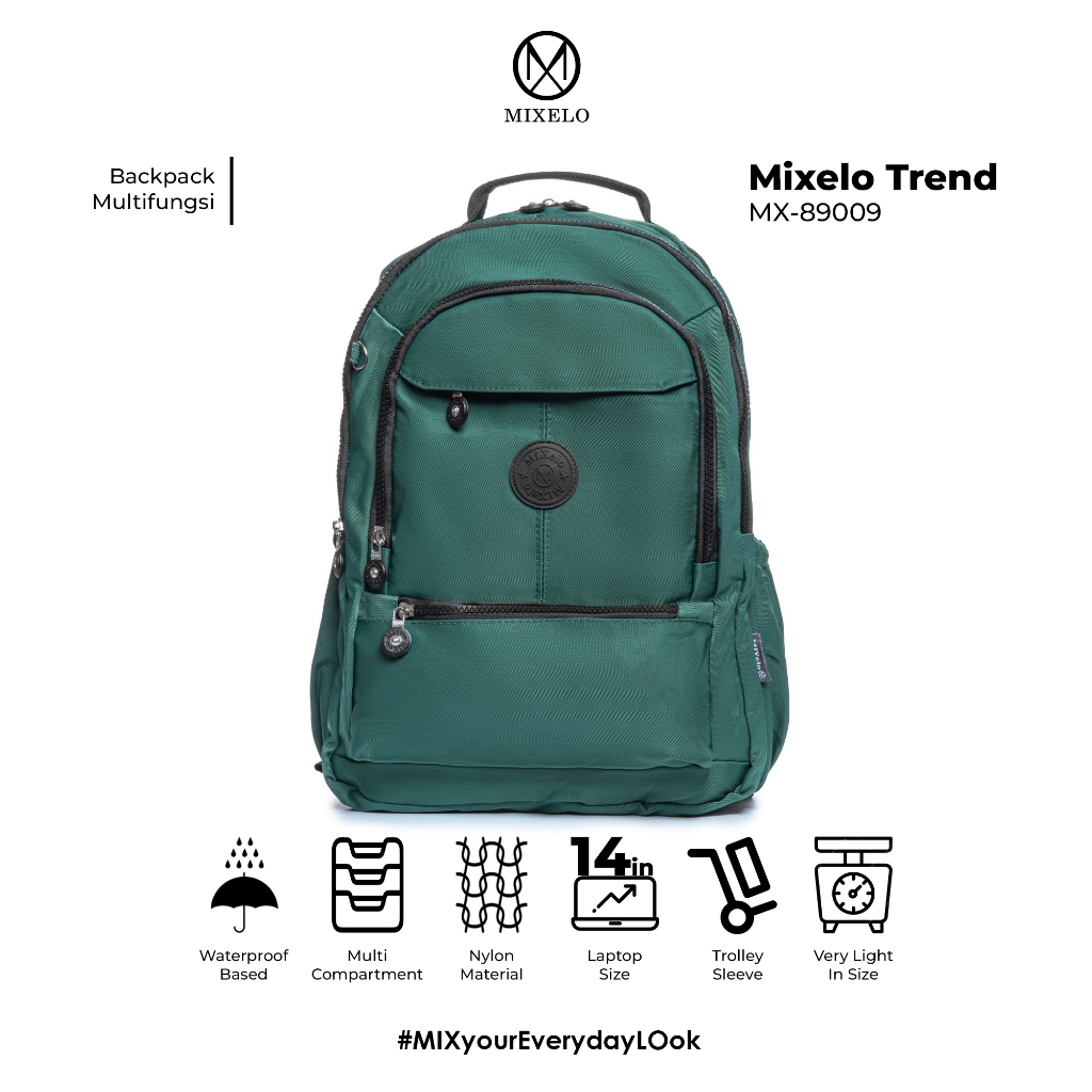 Ransel bahan nylon Tas Ransel Nylon Waterproof Ukuran Besar Muat Laptop 14 Inci nylon waterproof uku