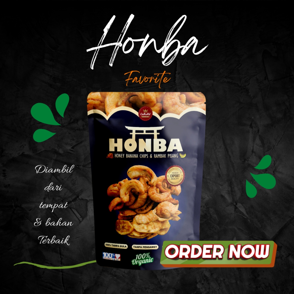 

Honba 2 in 1 Junior 120Gr Rambak Pisang & Honey Banana Chips Camilan Viral Carara