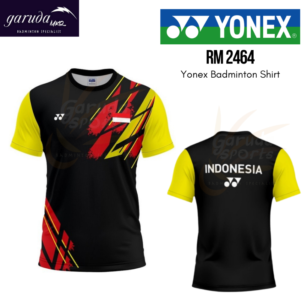 BAJU BADMINTON YONEX 2464 INDONESIA MASTER 2023 JERSEY YONEX RM 2464 BLACK