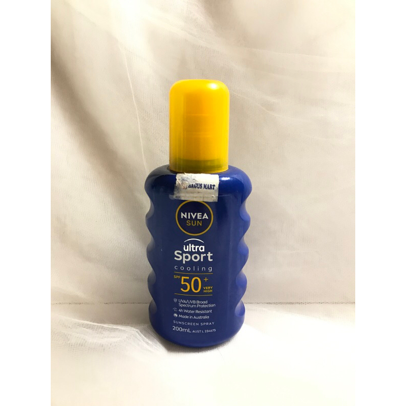 NIVEA Sun Ultra Sport Cooling SPF50+ Sunscreen UVA UVB Spray 200ml/Nivea Australia