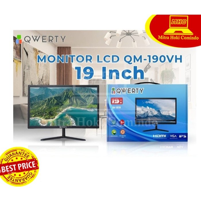 LED Monitor HDMI Qwerty 19 Inch DISPLAY IPS 75Hz Murah