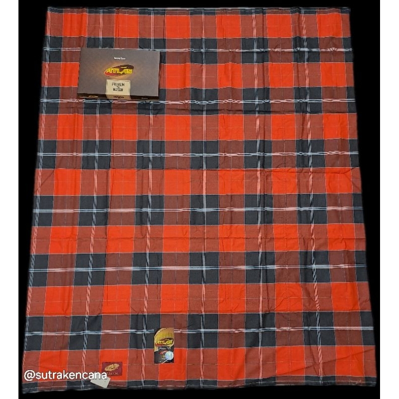 SARUNG ATLAS PREMIUM 750 ORIGINAL MOTIF KOTAK-KOTAK & SALUR