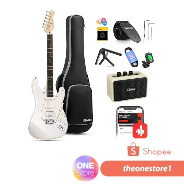 Electric Guitar Donner DST-152W White donner dst 152w gitar elektrik