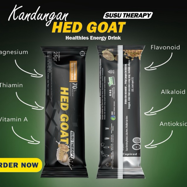 

Susu Therapy Hed Goat Healthles Energy Drink Sachet