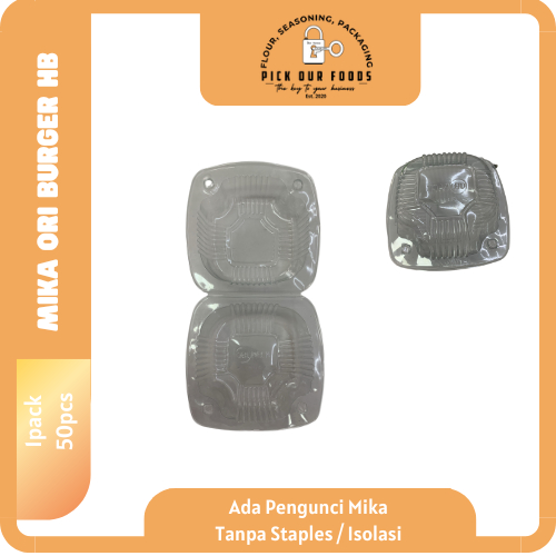 Mika Burger LB-HB  | Mika Kue Bolu Bulat | Mika plastik Bulat | Box Mika isi 50pcs