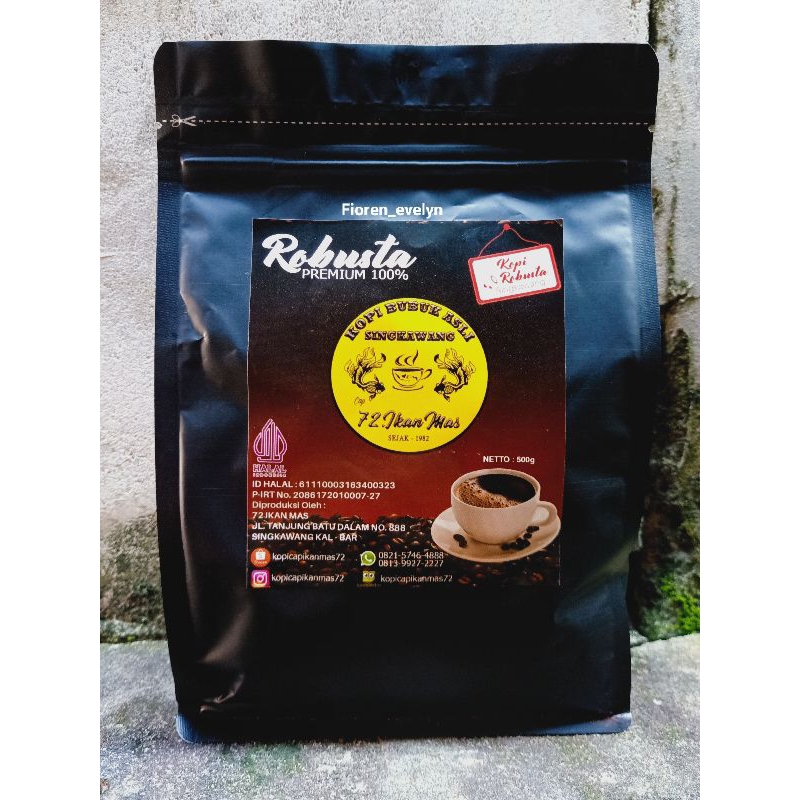 

Kopi Bubuk Kopi Robusta Cap Ikan mas Kopi Robusta Singkawang Kopi Robusta 500g