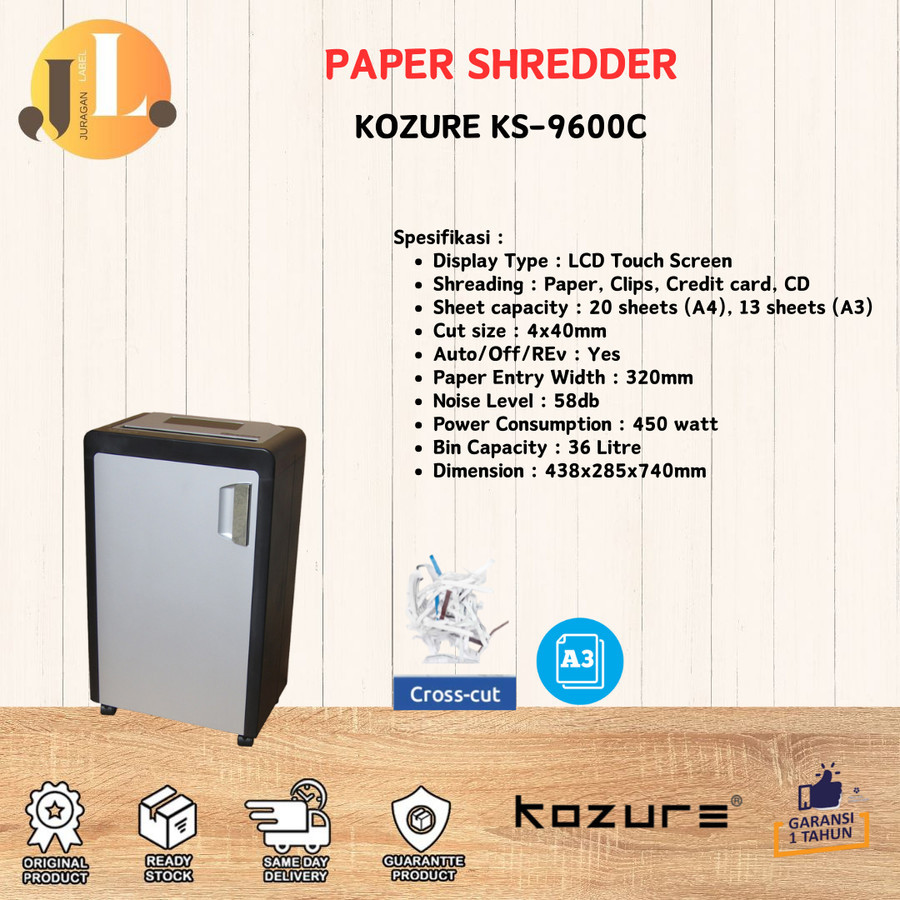 KOZURE Paper Shredder KS-9600C Mesin Penghancur Kertas KS9600C