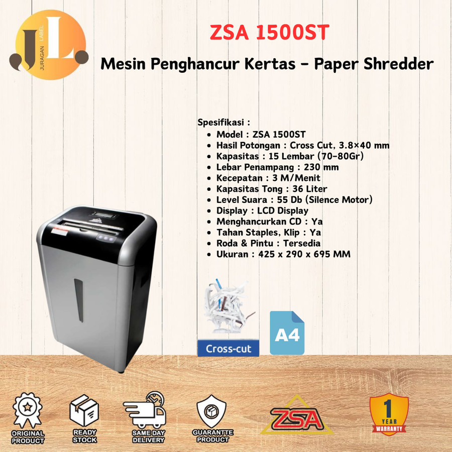 ZSA-1500ST Mesin Penghancur Kertas | Paper Shredder ZSA1500ST