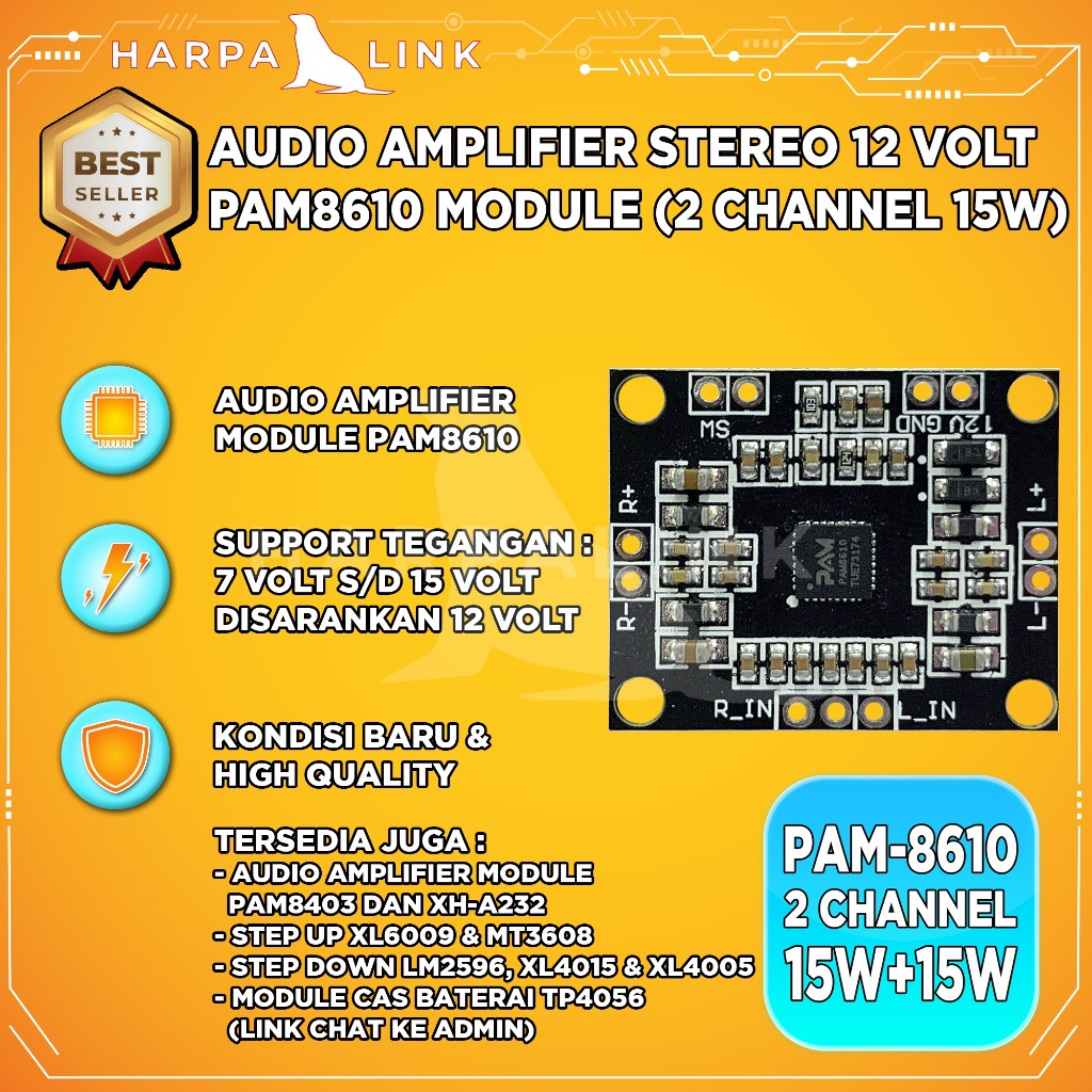 PAM8610 12V Power Amplifier Class D Mini Stereo 2 Channel 2x15W PAM8610 Mini Audio Amplifier Class D