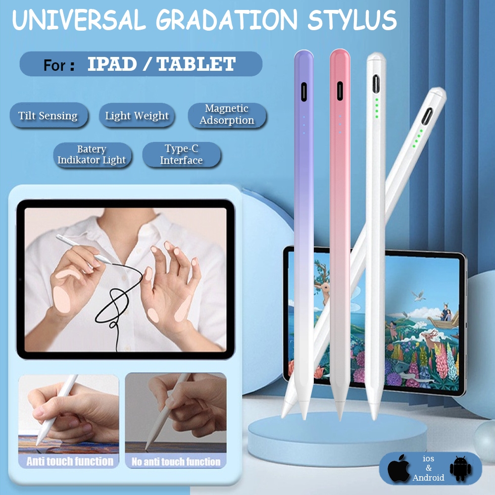 UNIVERSAL STYLUS PENCIL IPAD Air 1 2 4 5 11 Mini 2 4 5 6 7 7 8 9 10 Rechargable Bluetooth Sensitivit