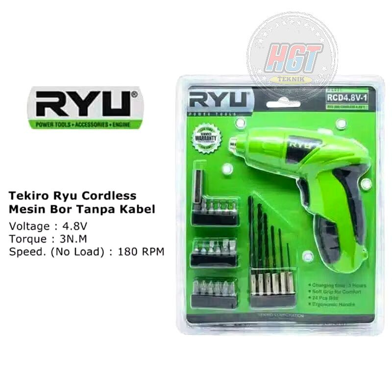 MESIN BOR OBENG BATERAI 4.8 V CORDLESS SCREWDRIVER TEKIRO RYU 4.8V-1 / BOR BATRE
